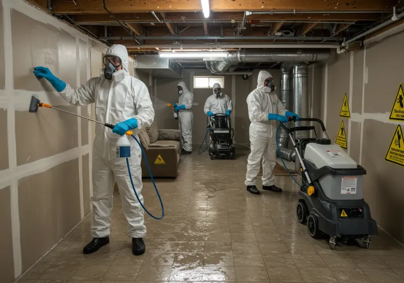 Basement Moisture Removal and Structural Drying process in Leesburg, AL